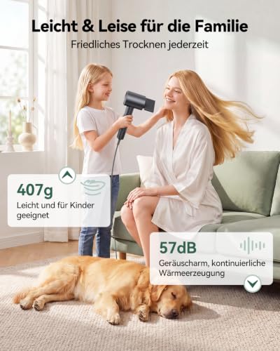 TechRise Haartrockner 160.000 U/min Hochgeschwindigkeits Ionen Föhn, 500 Million Negativ Ionen Fön, Schnelles Trocknen, 5 Temperaturstufen… – Ansicht 4