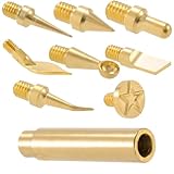 Reliable Quality: The 3D printer smoothing tools are made of copper with premium electrical and thermal conductivity, not easy to deform or rust Package Included: The package contains 8pcs different styles 3D printer soldering iron tips with 1pcs con...