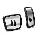 Volkswagen 11A064205 Pedalkappen Button Play & Pause Design Edelstahl Kappen, 2-teilig