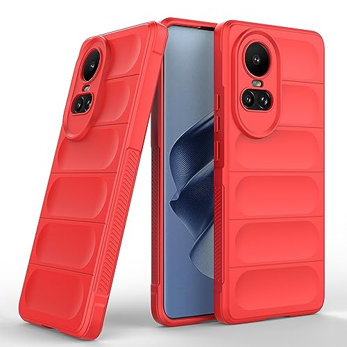 Image of amazon basics Back Case Cover for Oppo Reno 10 5G | Compatible for Oppo Reno 10 5G Back Case Cover | Liquid Silicon Magic Case for Oppo Reno 10 5G with Camera Protection | Red