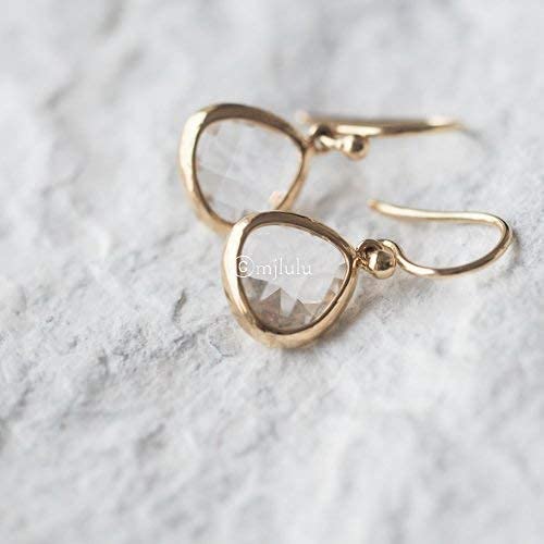 Clear Crystal Glass Drop Earrings