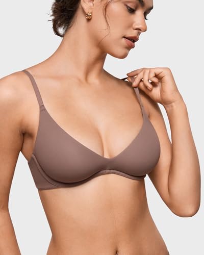 Image of INLYRIC Women's Inbarely Plus Plunge Bra - Unlined Underwire Sexy Demi Balconette Bras