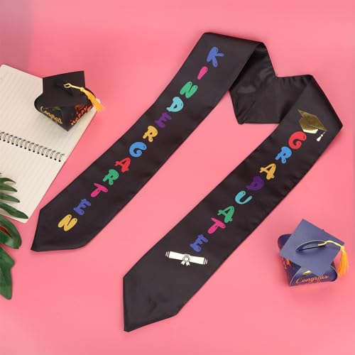2pcs Kindergarten Graduation Stoles, 57.09 Inch Glossy Preschool Kids Sash Class of 2024 with Colorful Words3