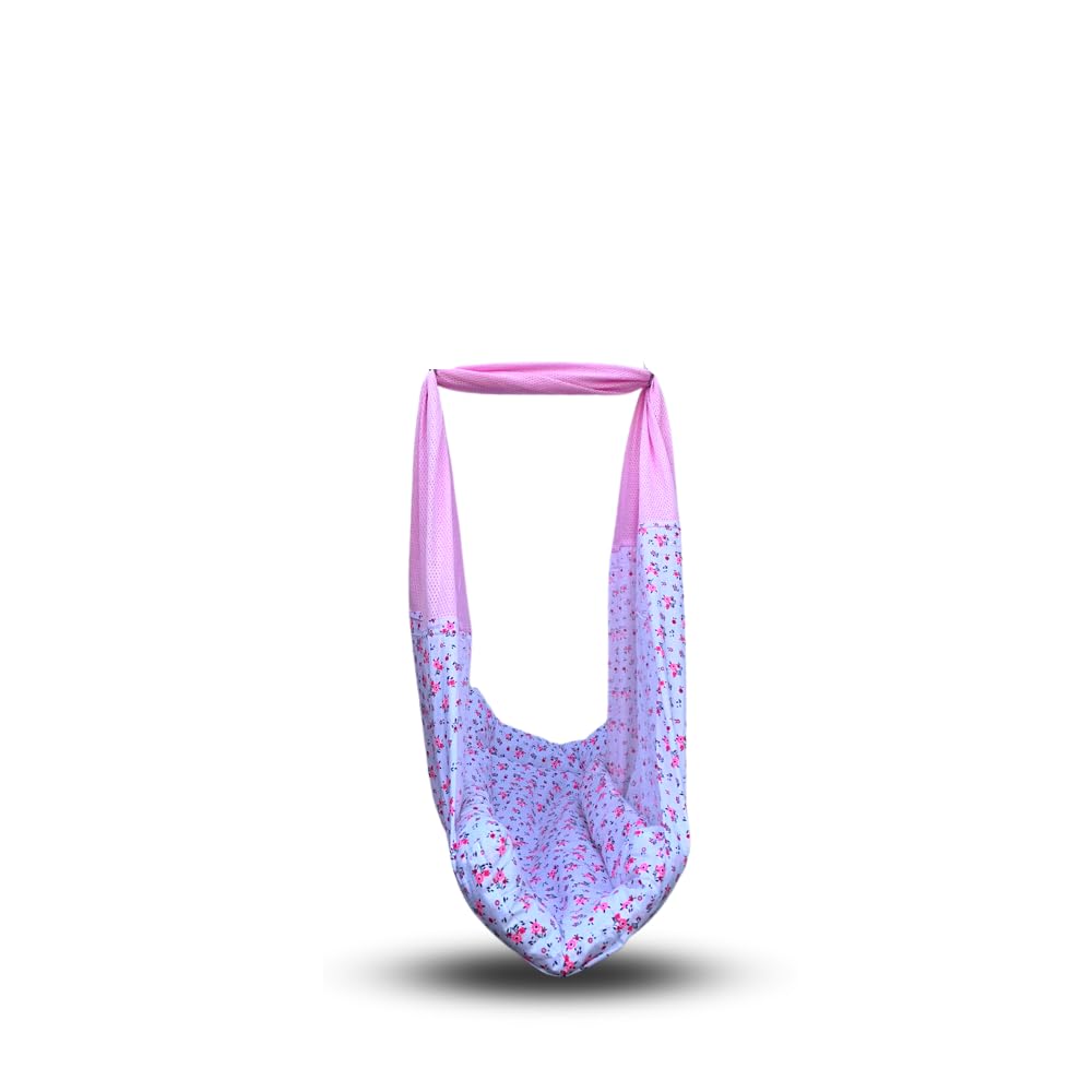 beetotNew Born Baby Swing Cradle (Jhula) | Bismark Cradle with Mosquito Net | Weight Capacity up to 20kg | Age from 0-12 Months | Cradle Set (Emily Pink)