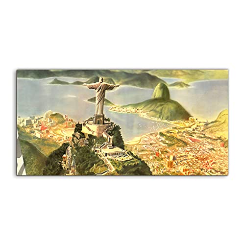 Tableau acrylique 120x60cm Rio de Janeiro Vintage pour la décoration murale du salon