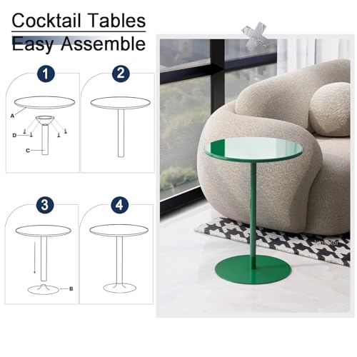 Mesa de centro redonda de metal de 70 cm de alto para cocina 7