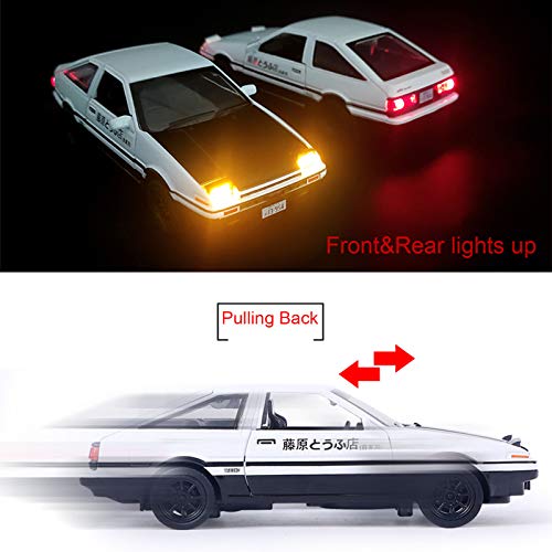 Mzexoma Initial D Toyota Trueno Ae86 Alloy Diecast Car Model, Sports Car Toys For Kids And Adults,Pull Back Vehicles Toy Cars (Black-Type A) #TOP4