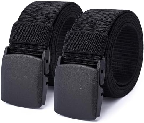 Mile High Life | Nylon Web Belt | Outdoor Military Belt | Cut to Fit up to 52” | 1.5” Width | TSA Safe Plastic Buckle