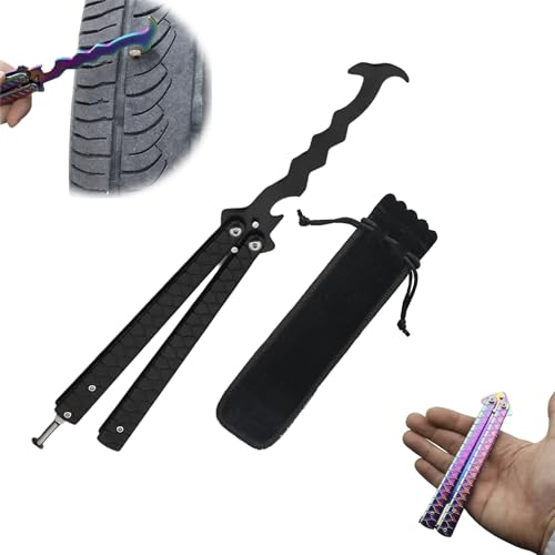 Image of Tire Stone Removal Hook, Automotive Hook, Tire Picker, Multifunctional Collapsible Portable Removal Tool, Car tire Cleaning Tool,Removing Stones from car Tires (Black)