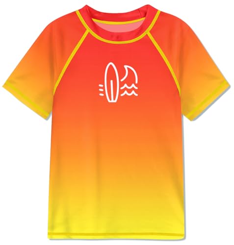 BesserBay Boy's UV Sun Protection Short Sleeve Quick-Dry Crewneck Rash Guard Shirt 3-14 Years