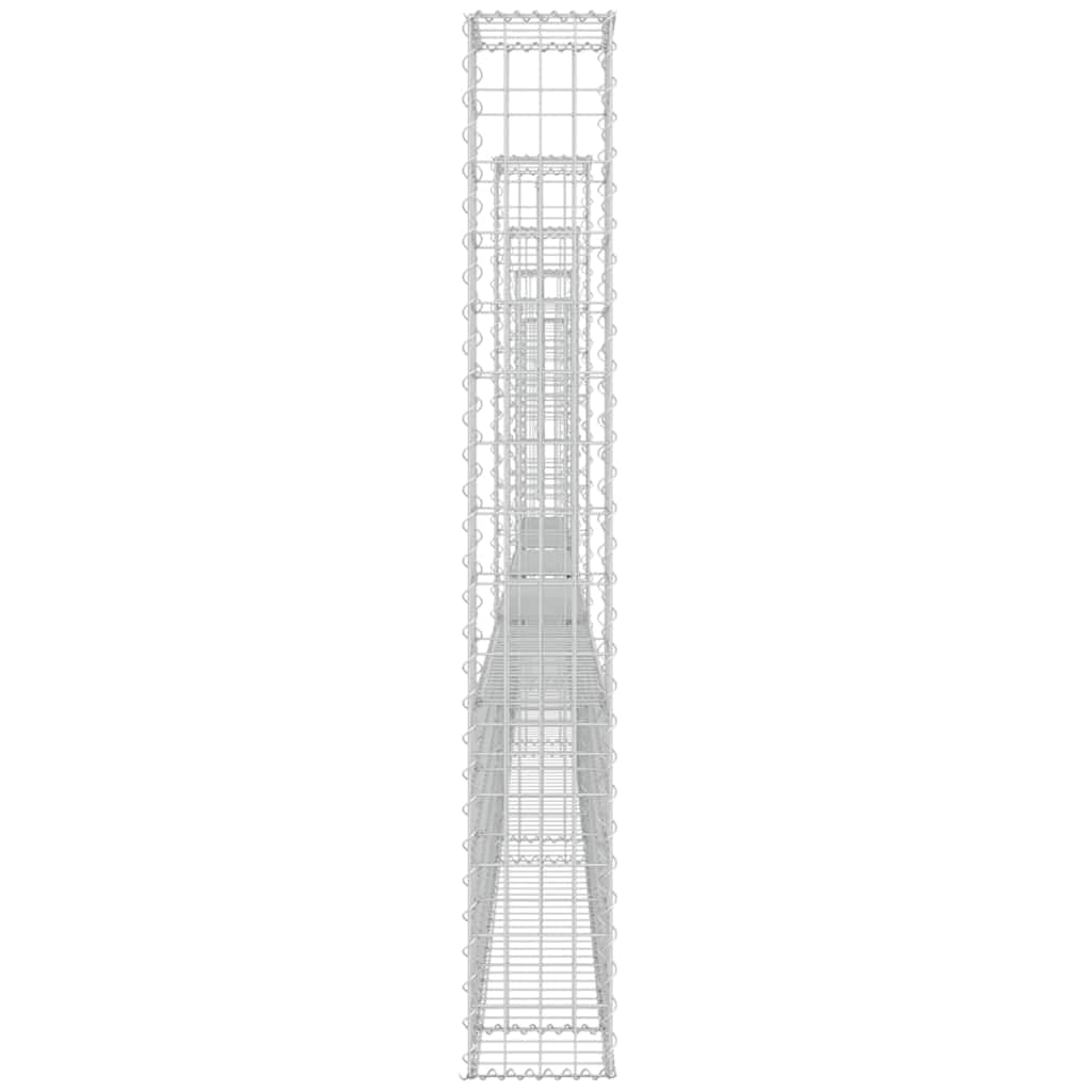 Gavión en forma de U, 6 columnas, cesta de piedra, 620 x 20 x 150