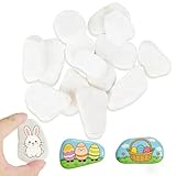 12 Stück Steine zum Bemalen Flach, 3-8cm Glatte Kieselsteine, Große Dekosteine, Weiß Gemalter Naturstein Kieselsteine für Bunte Malerei, Garten Aquarien Dekoration