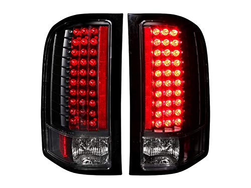 Anzo USA 311081 Chevrolet Silverado HD Black LED Tail Light Assembly - (Sold in Pairs)