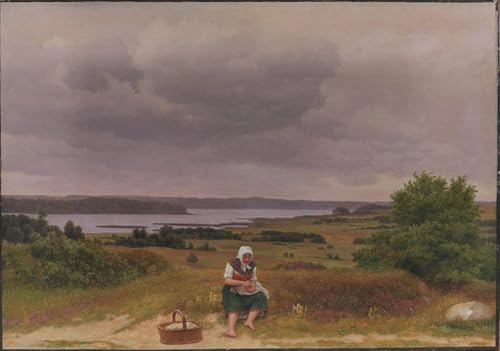 Tableau sur toile Vue du lac Fure Eckersberg affiche décoration murale