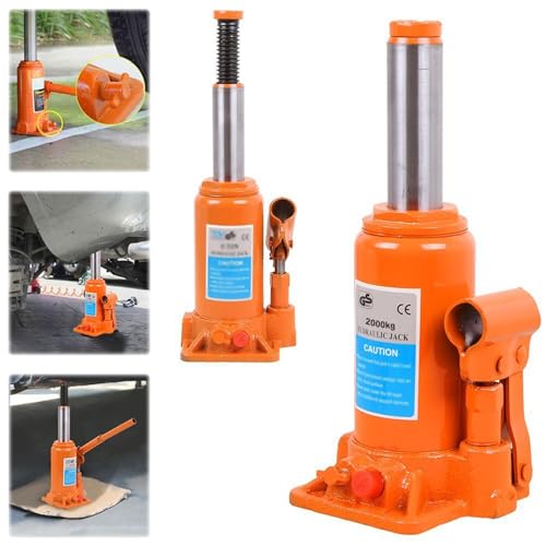 4 Ton, 6 Ton, 20 Ton Heavy Duty Hydraulic Bottle Jacks Lifting Ram for Car, Van, Truck, Caravan (2 Ton)