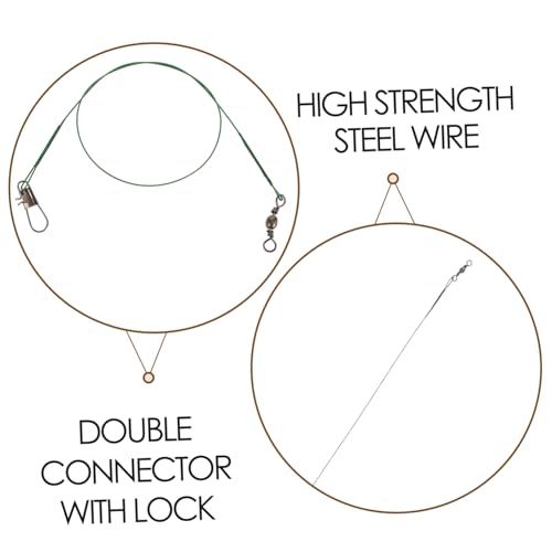 UPKOCH 40pcs Steel Fishing Leaders Swivels and Snaps miniatura 3