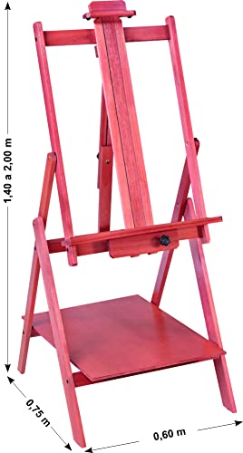 Cavalete Estúdio Articulado, Comporta Telas de até 1,25 m, Trident, 12338, Madeira Eucalipto Clara