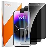 Hoerrye 3 Pack Privacy Screen Protector for iPhone 14 Pro Max,28°Anti-Spy HD Tempered Glass Film 2.5