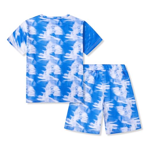 Image of Boys Clothes Size 6-12 Years Short Sleeve T-Shirt & Shorts Set Casual Spring Summer Outfits