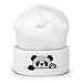StayPawsome Waving Panda Beanie Unisex Adult Embroidered Cuffed White, One Size