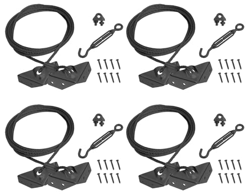 Young Wolf Alloy Steel Supporting Anti-Sag Garden Door Gate Cable Kits for for Outdoor Wooden Fence Gate Door Support (2, Black)