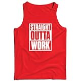 lepni.me Singlete Tout Droit Outta Travail promu Quarantaine des Bureaux (XL Rouge Multicolore)