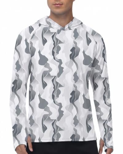 Image of FISHEAL Men's Camo Fishing Hoodie, UPF 50+ Long Sleeve Sun Protection Shirt