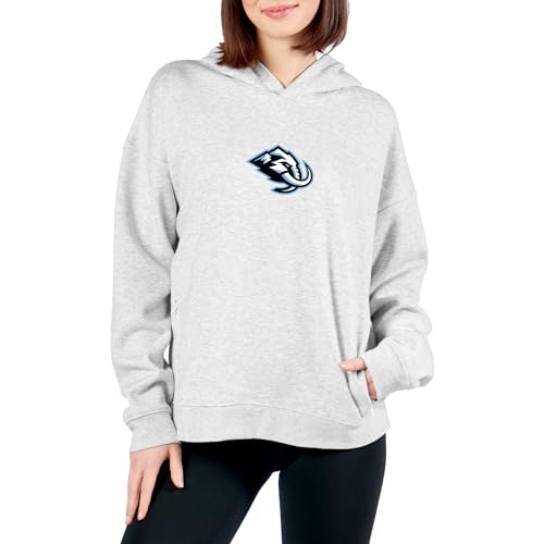 Northwest NHL Utah Mammoth Women's Pullover Hoodie with Zipper Pockets, Long Sleeve Hooded Sweatshirt, Lightweight Casual Top, Heather Grey, X-Small