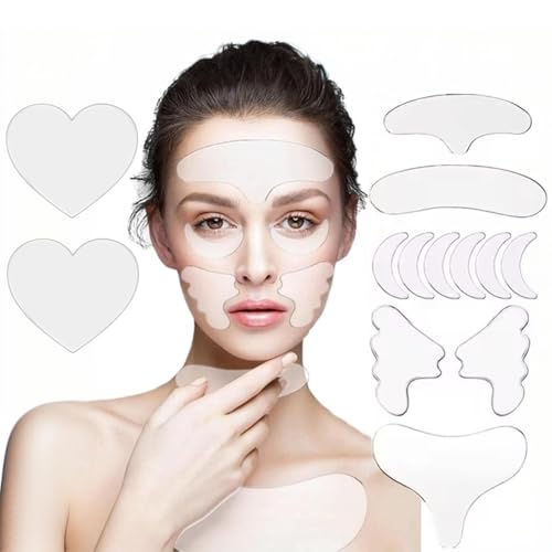 AD ADASTONE Reusable Silicone Wrinkle Patches - 11-Piece Complete Set for Face, Neck, Chest,