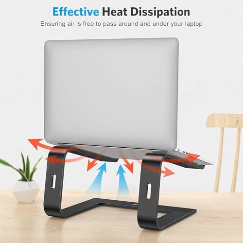 Image of OMOTON Laptop Stand, Detachable Mount for MacBook Air /Pro Dell HP Black