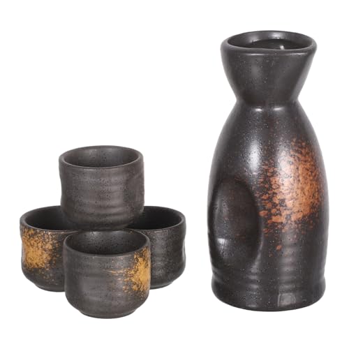 iplusmile Sake Japonés Tradicional de Cerámica Set con Botella y Tazas para Servir Vino Taza de Sake Caliente para Hogar y Restaurante Diseño Elegante y Funcional