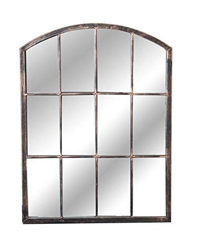 Reflect Powder Coated Metal Arched Easy Hanging Glass Garden Mirror 2ft 7in x 2ft