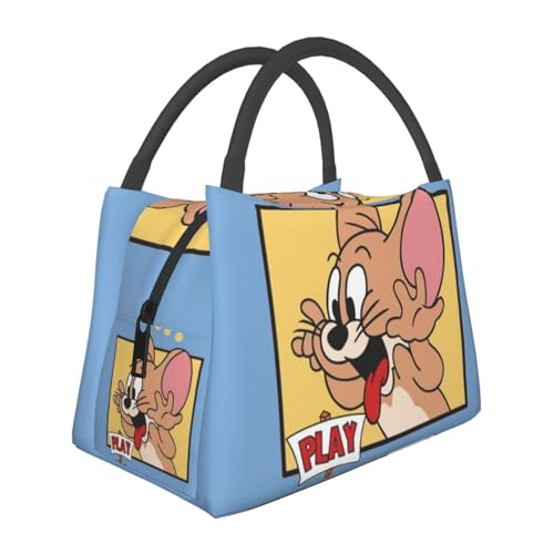 ト ムとジェリー ランチバッグ 弁当袋 大容量 軽量 保冷 保温 可愛い 通勤 通学 折りたたみ 大人用 男性用 女性用 子供用