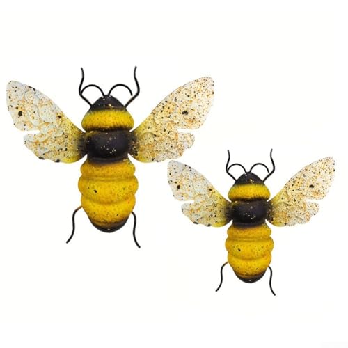 TONIXY Lot de 2 sculptures murales en métal à suspendre pour clôture de jardin, terrasse ou porche, décoration de cour résistante aux intempéries