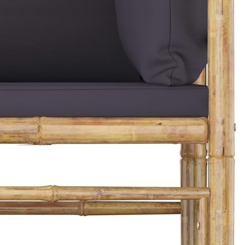 Salon de Jardin 3 pièce Bambou Extérieur Canapé d'Angle Balcon