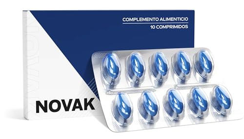 NOVAK – 10 cápsulas de alta dosis para hombres activos – Efecto rápido y acción duradera – Fórmula natural con ginseng, maca, arginina y tribulus terrestris.