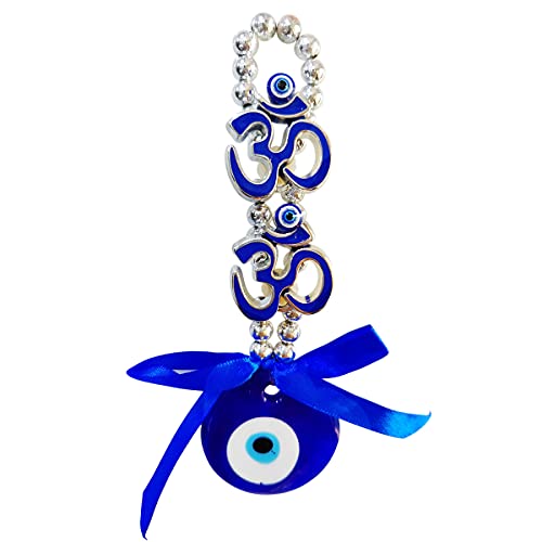 Image of Evil Eye Om Wall Hanging Decoration for Protection & Positivity | Nazar Battu for Home Entrance | Aesthetic Home Decor & Gift Item | Car Dashboard Accessories