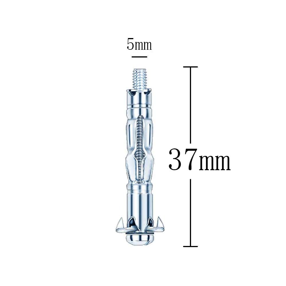 25pcs M5×37 Plasterboard Fixings Hollow Wall Anchors Heavy Duty Metal for Drywall Sheetrock, Silver, M5x37 - Image 2