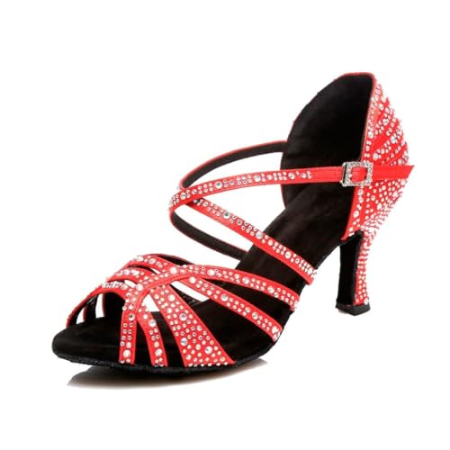 Modern Jazz Femme Rouge en taille 35 dotée d'un talon de 7.5cm raffiné