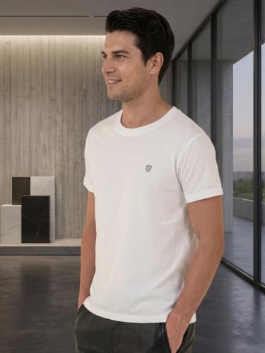 Image of Lux Cozi Men Cotton Half Sleeves Round Neck Regular Fit Casual T-Shirt