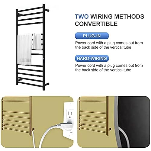 Calentador de toallas de baño de pared con temporizador programable 8