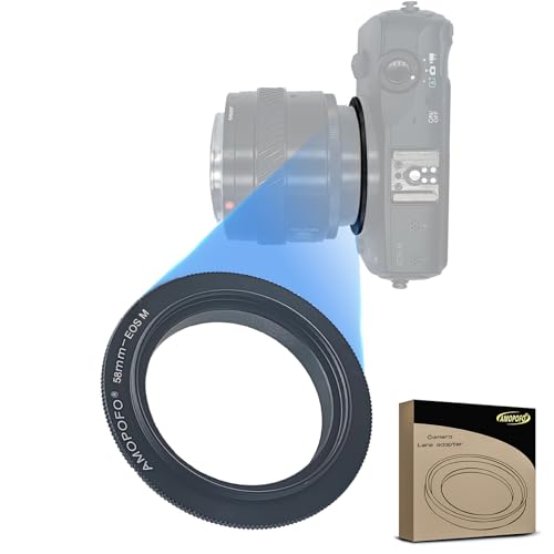 58mm Macro Lens Reverse Ring Compatible with for Canon EOS M Mount Mirrorless Camera M1 M2 M3 M5 M6 M10 M50 M100 Camera,with 58mm Filter Thread Lens.Macro Shoot(58mm-EOS M)