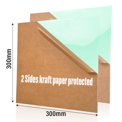 Image of 2-Pack Pastel Green Cell Cast Acrylic Sheets, 11.8x11.8 x 1 /8 in