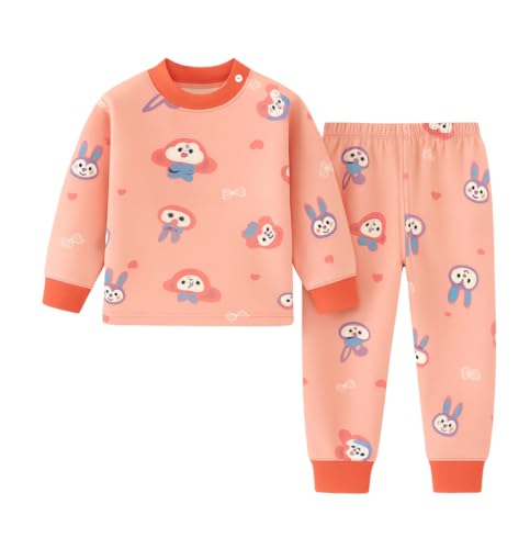 Image of Bold N Elegant Winter Warm Fleece Kid's Cartoon Thick Sweatshirt Tshirt and Pyjama Pant Clothing Set for Infant Toddler Boys Girls Kids