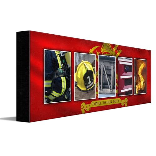 Personal-Prints FIREFIGHTER Personalized Name Art Décor or Gift for the Fireman or Firewoman |Customized Firefighter Wall Art Gift (6"x18" Stretched Canvas)