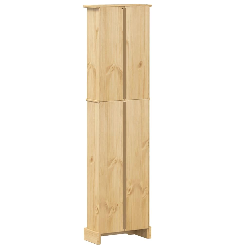 Estantería de madera maciza de pino con soporte de pared - Estantería decorativa con espacio de almacenamiento para libros, revistas y artículos decorativos en diseño rústico