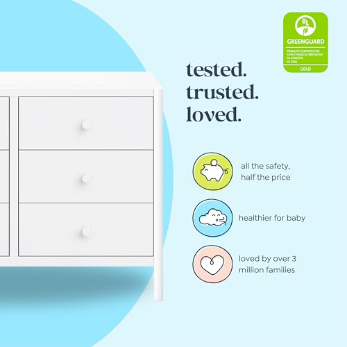 Davinci Birdie 6-Drawer Dresser with 9+ inch Drawer Extension in White, GREENGUARD Gold Certified by DaVinci - Image 4