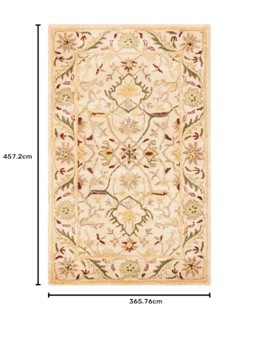 Image of 12x15 Ft Hand-Tufted Wool Area Rug - Oversized Carpet for Living Room, Hall, Office, Drawing Room - Soft & Durable Traditional Floor Rug (Multicolor)