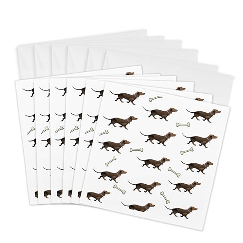 Cartes de vœux teckins et os 3dRose Gc_264397_1 15x15 cm