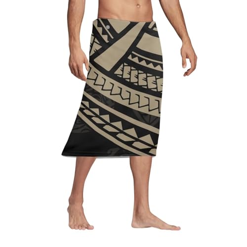 Men's Tahitian Pareo Aloha Swimwear Cover-Up Islander Tapa Cloth Polynesian Ethnic Pattern3